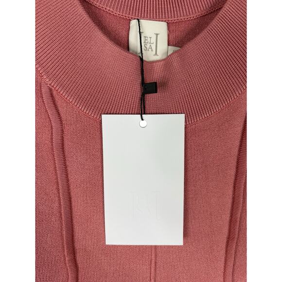 Helsa Scarlet Maxi Knit Dress Long Sleeve Minimalist Quiet Luxury Rose Pink XS - Picture 7 of 12